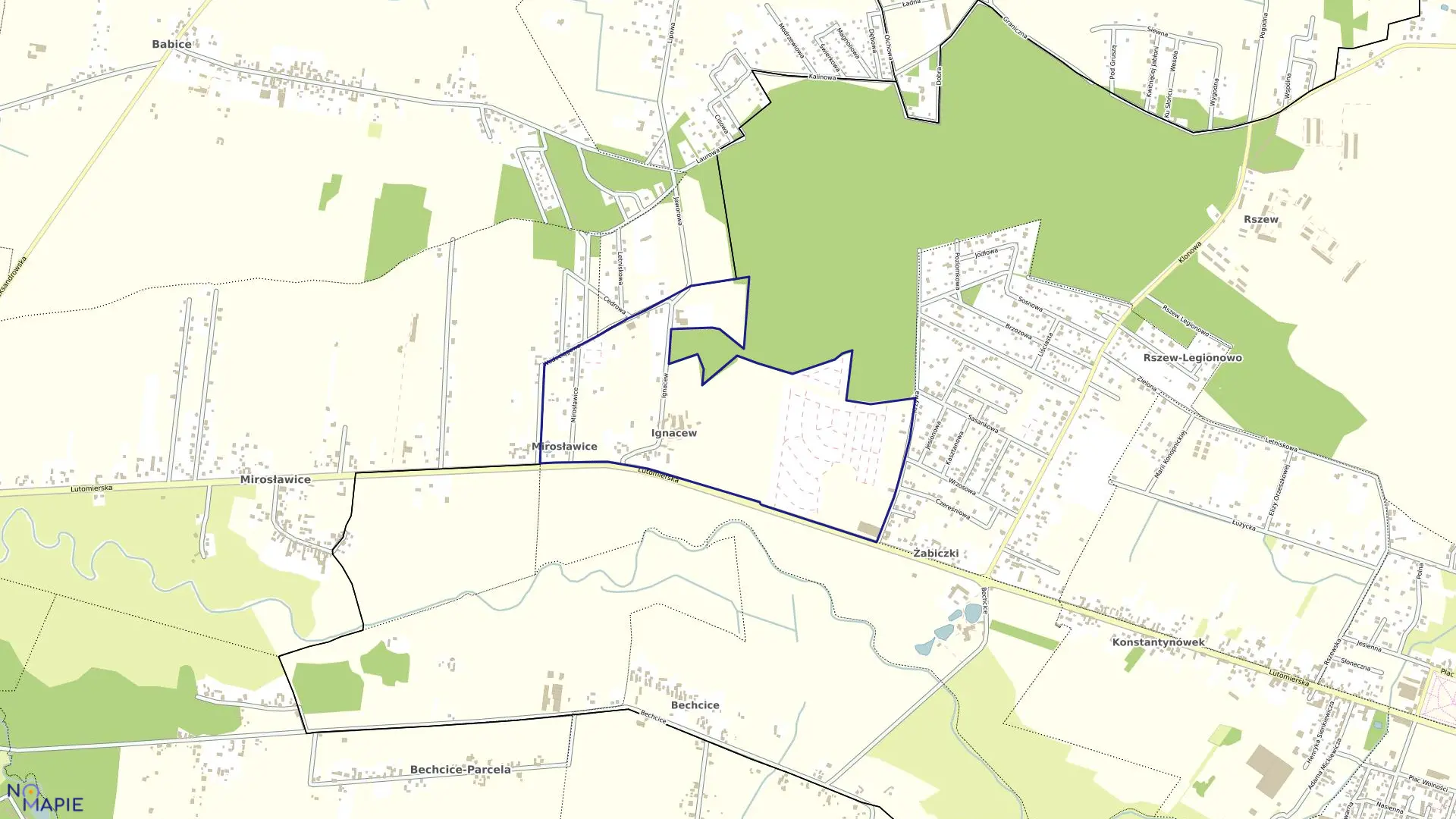 Mapa obrębu K-1 w mieście Konstantynów Łódzki