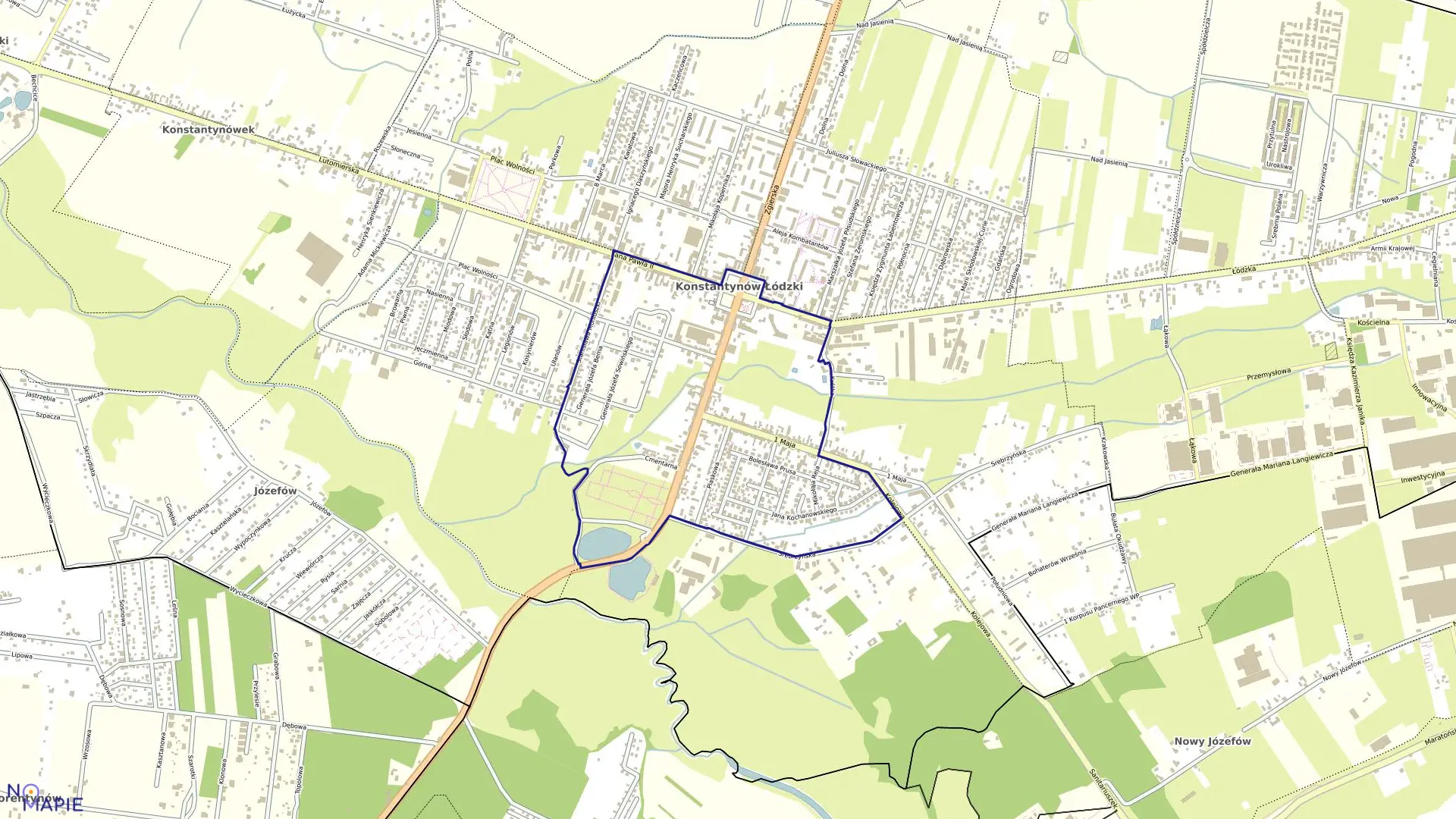 Mapa obrębu K-12 w mieście Konstantynów Łódzki