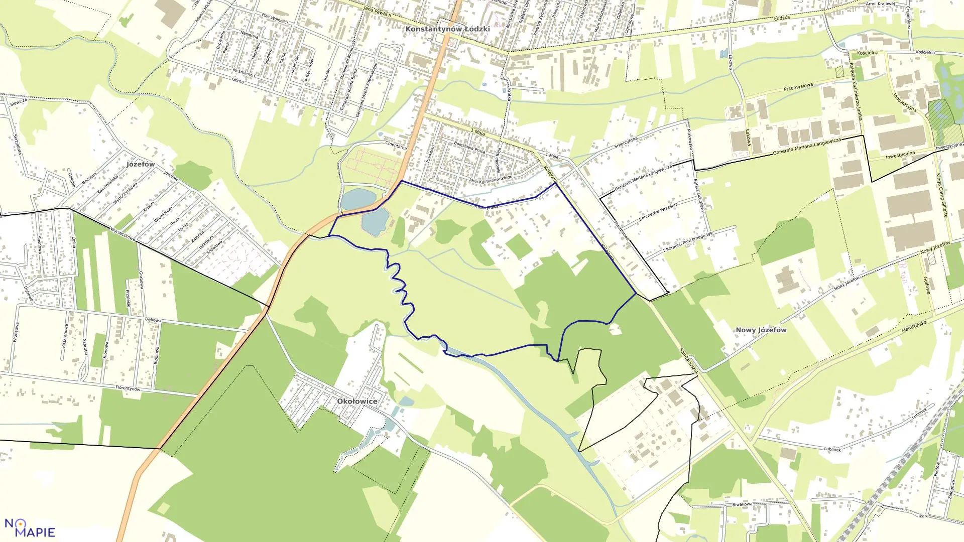 Mapa obrębu K-13 w mieście Konstantynów Łódzki