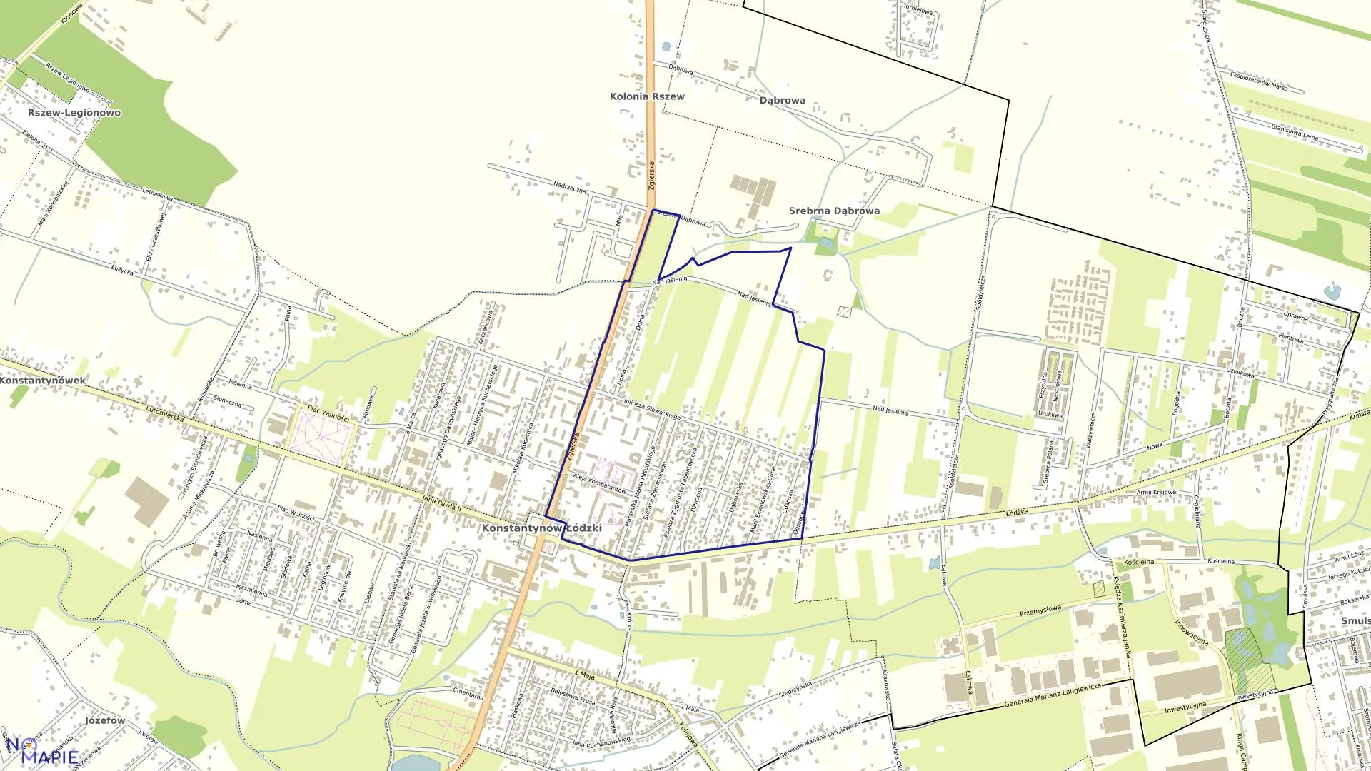 Mapa obrębu K-14 w mieście Konstantynów Łódzki