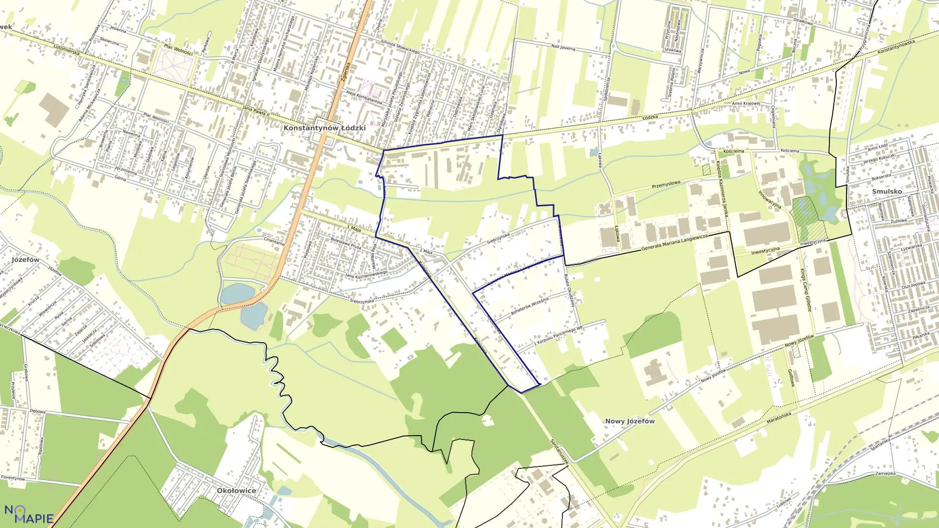 Mapa obrębu K-15 w mieście Konstantynów Łódzki