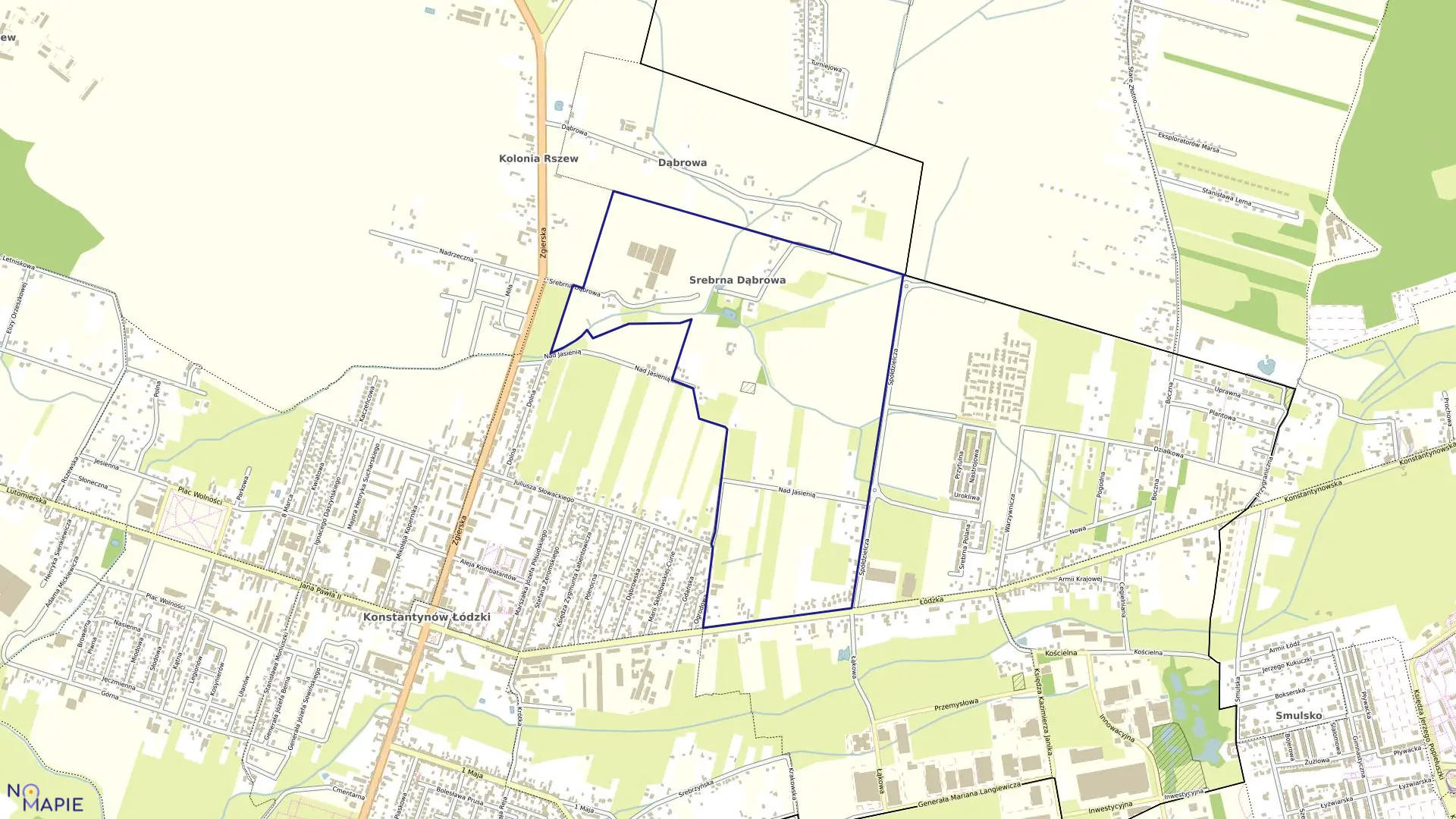 Mapa obrębu K-16 w mieście Konstantynów Łódzki