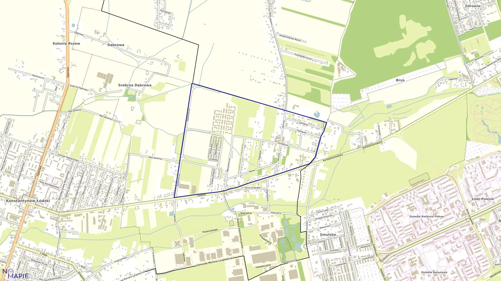 Mapa obrębu K-17 w mieście Konstantynów Łódzki