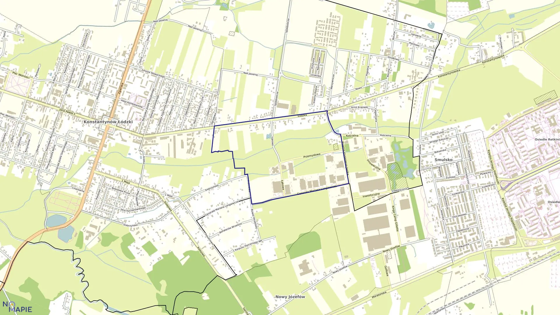 Mapa obrębu K-18 w mieście Konstantynów Łódzki