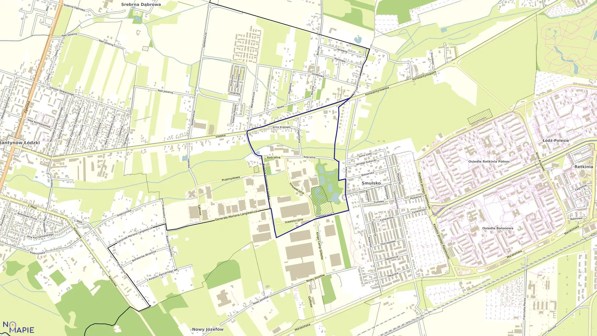 Mapa obrębu K-19 w mieście Konstantynów Łódzki