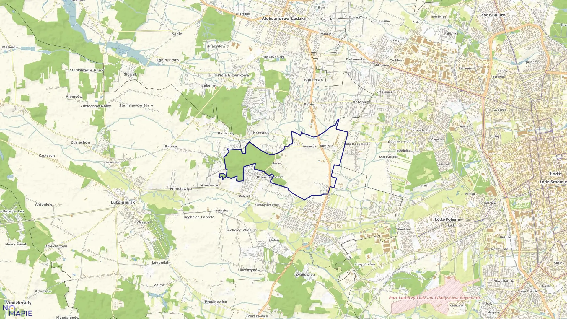 Mapa obrębu K-21 w mieście Konstantynów Łódzki