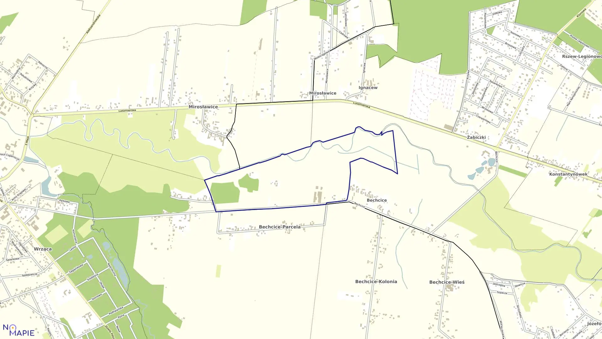 Mapa obrębu K-5 w mieście Konstantynów Łódzki