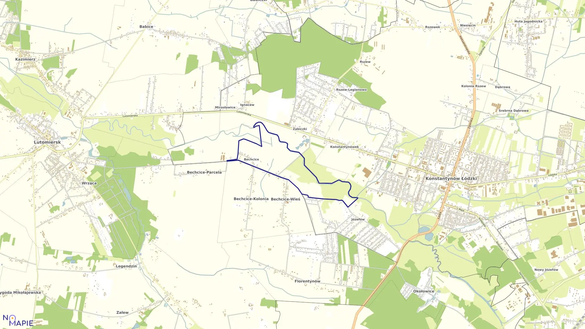Mapa obrębu K-6 w mieście Konstantynów Łódzki