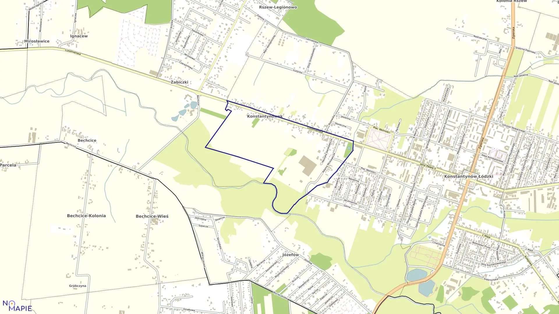 Mapa obrębu K-8 w mieście Konstantynów Łódzki