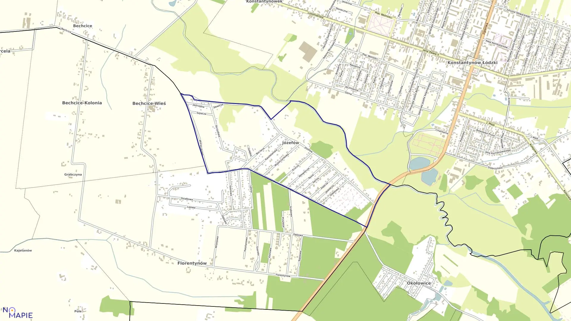 Mapa obrębu K-9 w mieście Konstantynów Łódzki